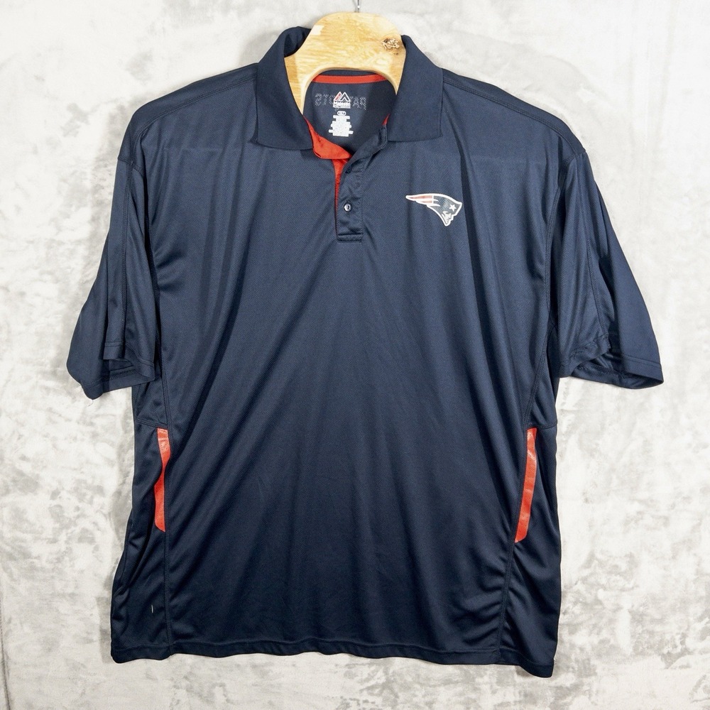 Majestic NFL New England Patriots Mens 3XL Tall Polo Preppy Casual Football